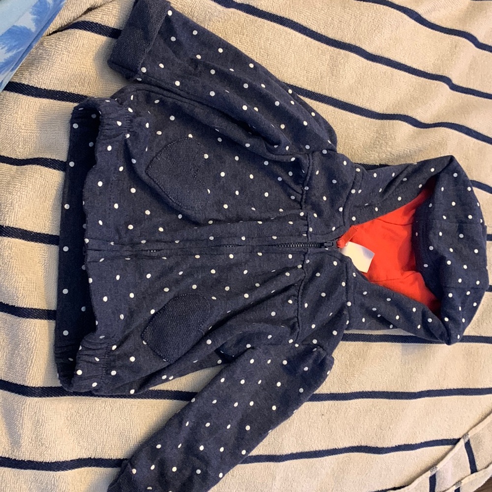 Baby zip up polkadot jacket